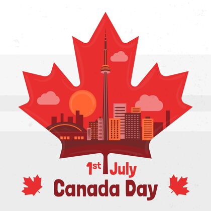 加拿大手绘加拿大日插图枫叶活动加拿大日