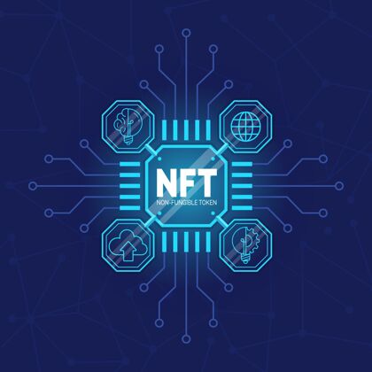 创新平面设计说明nft概念网络交易未来