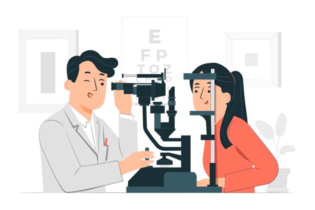 眼科眼科医生概念图视力医生病人