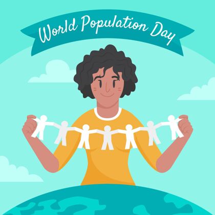 人口日有机平面世界人口日插画活动世界人口日全球