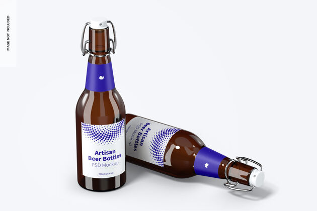 玻璃瓶工匠啤酒瓶模型啤酒标签设计模型