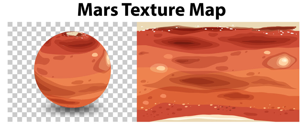 行星火星星球上透明的火星纹理地图火星宇宙学外层空间