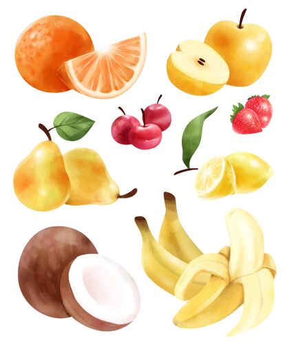 营养手绘水彩画水果系列健康收藏水果收藏