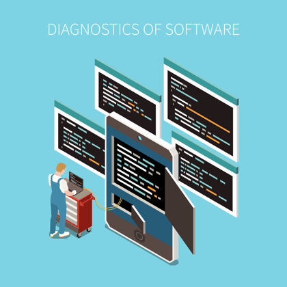 等轴测软件诊断概念与编程代码符号等距编程诊断应用程序
