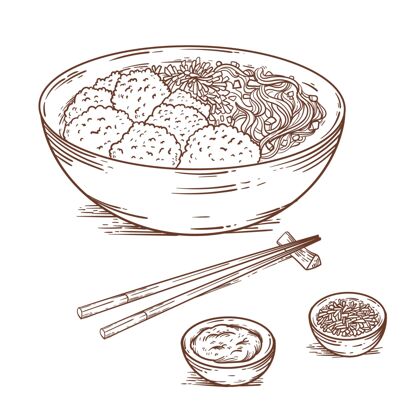 传统在碗里雕刻手绘烤肉印尼食品食品