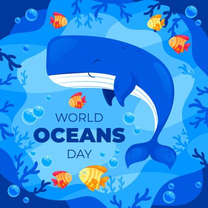 庆典平面世界海洋日插图生态系统全球世界海洋日