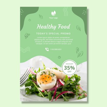 准备印刷生物健康食品海报模板食物健康促销