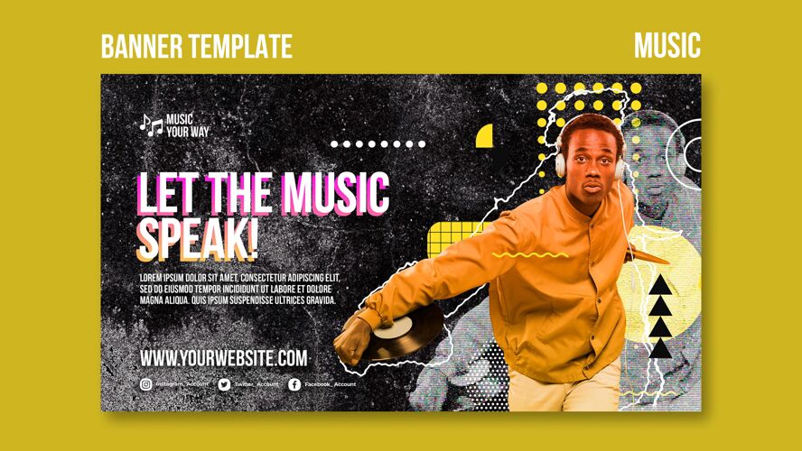Dj音乐表演横幅模板艺术家音乐音乐会