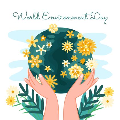 6月5日手绘世界环境日拯救地球插图保护环境日意识