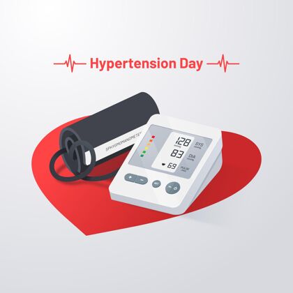 心脏病现实世界高血压日插画健康血压现实