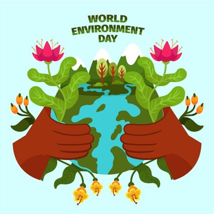 自然手绘世界环境日拯救地球插图环境庆典全球