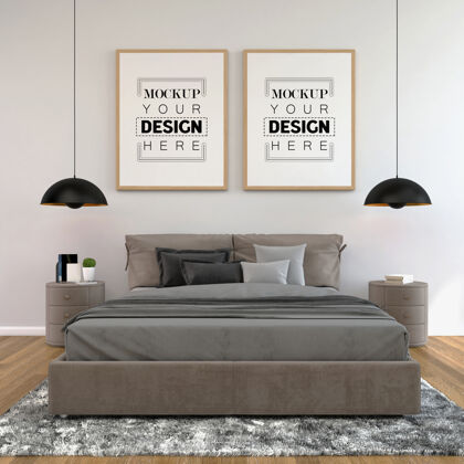 海报海报框架模型室内卧室室内灰色图片