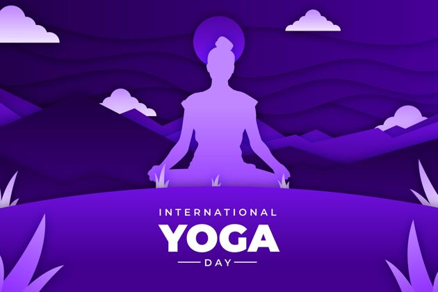 冥想国际瑜伽日纸制插图瑜伽活动国际瑜伽日