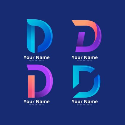 Logo模板收集不同的梯度d标志BrandBrandingCompanyLogo