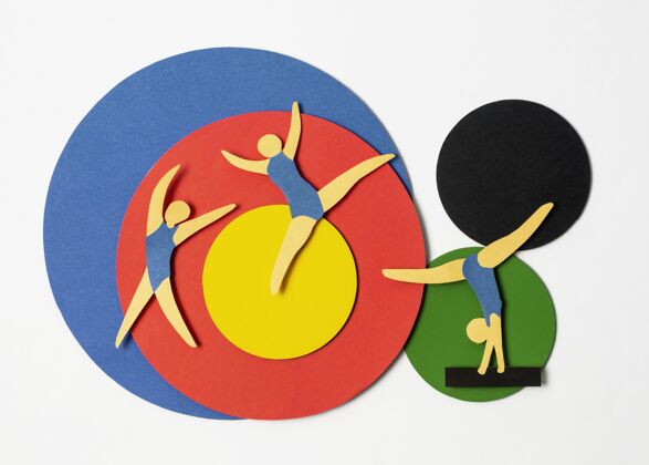 国家平面布置的纸张风格的奥运会形状组成体育安排