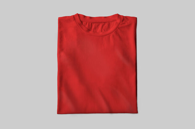 升华红色折叠t恤红色实体模型T恤