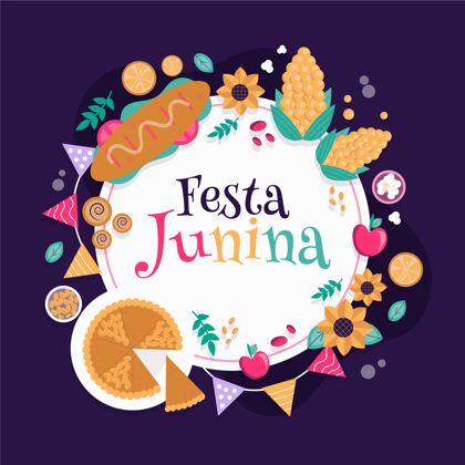 6月1日有机平面festajunina插图平面设计节日有机