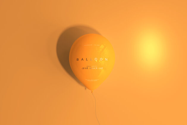 逼真橙色气球模型3d渲染气球简单