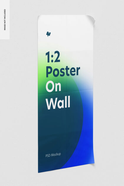 艺术墙上的1:2海报模型 透视图海报墙纸