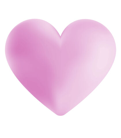 情人节一个简单的粉红色的心数字插图符号光渲染