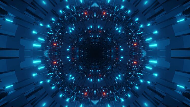 网络彩色蓝色和红色激光宇宙背景-完美的数字墙纸奇幻闪亮融合