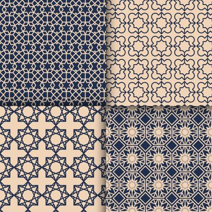 阿拉伯平面线性阿拉伯模式收集装饰图案分类图案设计