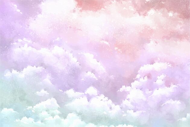 粉彩渐变柔和的天空背景水彩彩色背景背景