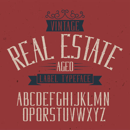 标记复古标签字体命名房地产排版字母客户