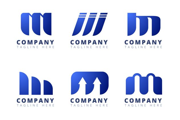 Logo模板渐变m标志系列分类字母Logo包装