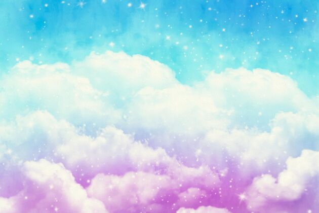 天空背景手绘水彩粉彩天空背景水彩手绘背景