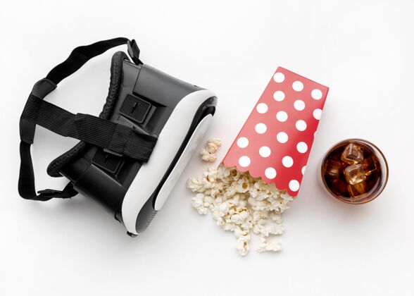 虚拟现实虚拟现实耳机和爆米花技术设备虚拟现实模拟器