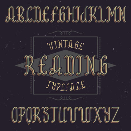 字母表复古标签字体命名为阅读脚本排版Abcd