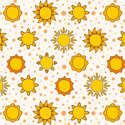 图案手绘太阳图案墙纸太阳图案彩色背景