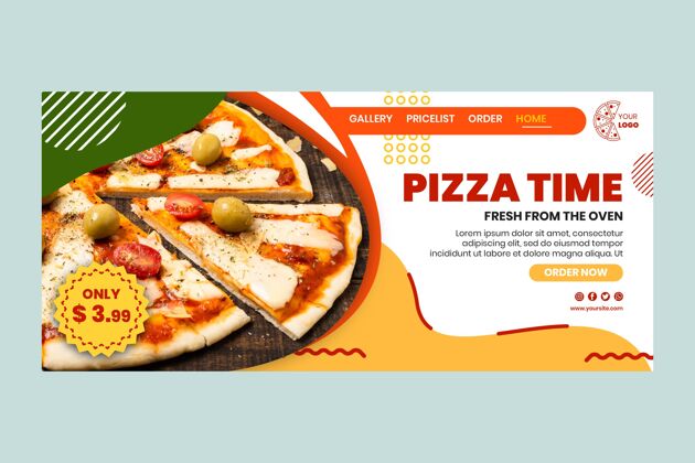 比萨饼比萨餐厅登录页模板食物美味网页模板
