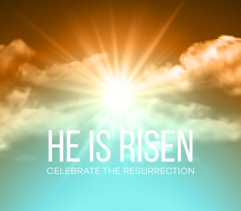 周日他复活了复活节背景教堂云景光线