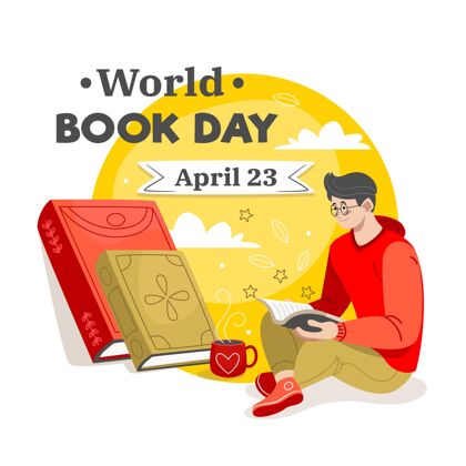 世界图书日手绘世界图书日插图小说故事阅读