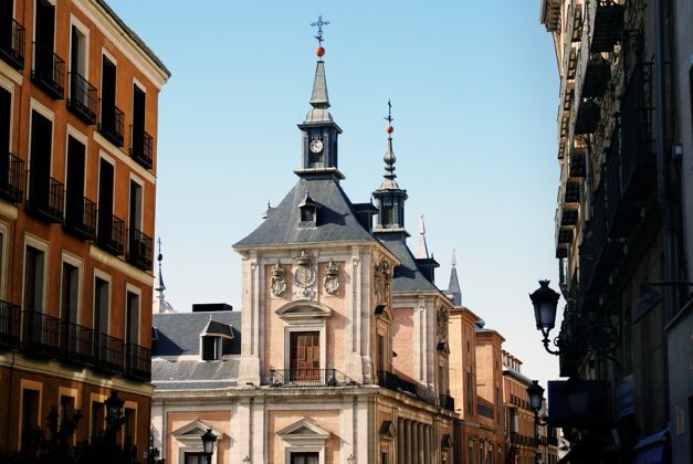 土地在西班牙马德里拍摄的历史建筑正面的惊人照片地标地区环境