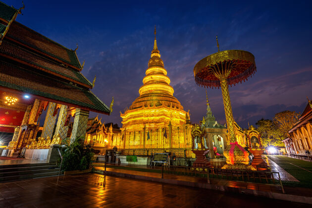 雕像泰国兰丰的哈里芬猜寺在哪里屋顶亚洲泰国