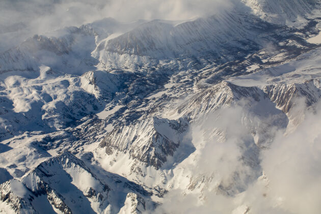 自然雪山风景山脉冰川