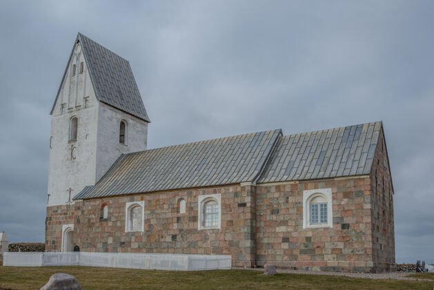 教堂在日特拉跨教会古老的小教堂丹麦的