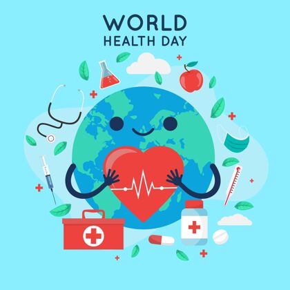 预防平面世界卫生日庆祝插画健康助理健康专家平面设计