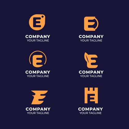 Logo平面设计e标志模板CompanyCompanyLogoSet
