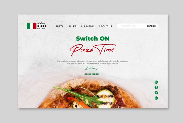 具体意大利食品登录页模板网页模板登录页比萨饼