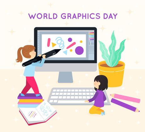 世界图形日手绘世界图形日插画传播设计活动图形