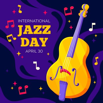 乐器平面国际爵士日插画爵士乐日爵士乐平面设计