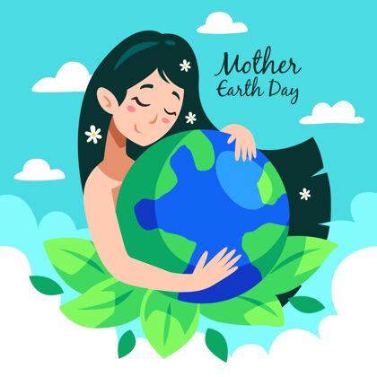 插图手绘地球母亲节插图实习生地球母亲日生物圈