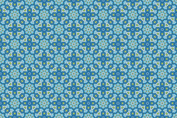 阿拉伯几何无缝图案 圆形元素装饰东方圆圈