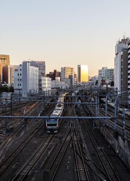 城市城市景观日本现代列车未来城市建筑