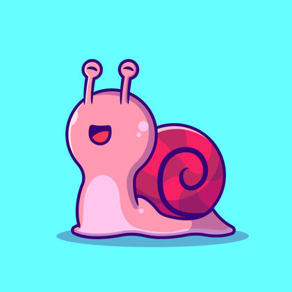 人物快乐蜗牛卡通插画绘画软体动物欢呼