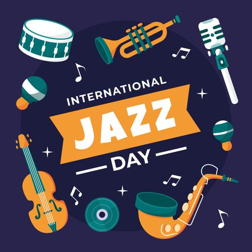爵士乐手绘国际爵士日插画音乐节节日庆典